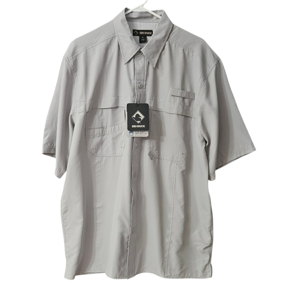 Men’s Light Gray Short Sleeve Button-Down Shirt